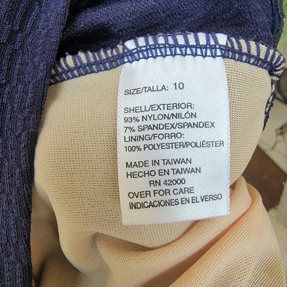 ISLANDER ♡ Gorgeous Navy Blue 1pc Scoop Neck Open Low Back Bralette Swimsuit 10 - Picture 15 of 17